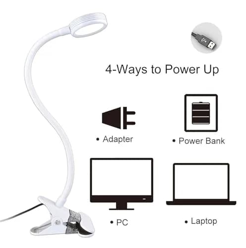 LEPOWER Clip-On Reading Lamp with Adjustable Gooseneck & Dual Light Modes, 2.17" Clip Width | Silver Metal Desk Lamp for Bedside & Study thumbnail 6