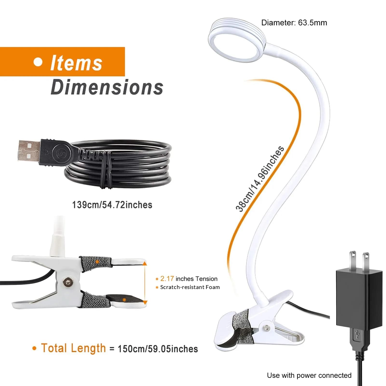 LEPOWER Clip-On Reading Lamp with Adjustable Gooseneck & Dual Light Modes, 2.17" Clip Width | Silver Metal Desk Lamp for Bedside & Study - view 7