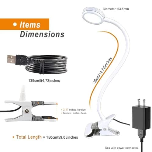 LEPOWER Clip-On Reading Lamp with Adjustable Gooseneck & Dual Light Modes, 2.17" Clip Width | Silver Metal Desk Lamp for Bedside & Study thumbnail 7