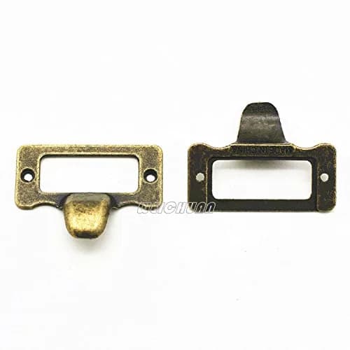 WEICHUAN Antique Bronze Card Catalog Drawer Pulls with Label Holder (30 Pack, 2.7cm x 4.8cm) thumbnail 4