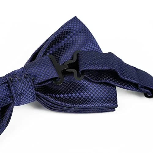 Alizeal Mens Solid Mini Squares Formal Bow Tie 4.72in Wide | Adjustable Polyester Accessory thumbnail 4