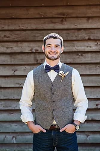 Alizeal Mens Solid Mini Squares Formal Bow Tie 4.72in Wide | Adjustable Polyester Accessory thumbnail 5