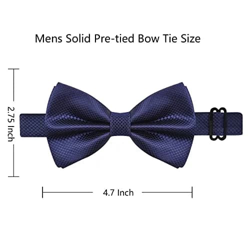 Alizeal Mens Solid Mini Squares Formal Bow Tie 4.72in Wide | Adjustable Polyester Accessory thumbnail 2