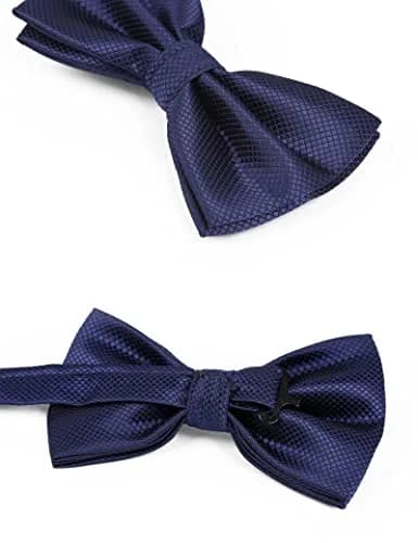 Alizeal Mens Solid Mini Squares Formal Bow Tie 4.72in Wide | Adjustable Polyester Accessory thumbnail 3