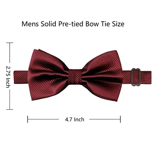 Alizeal Mens Solid Mini Squares Formal Bow Tie 12cm x 6cm | Adjustable Strap 28-52cm thumbnail 2