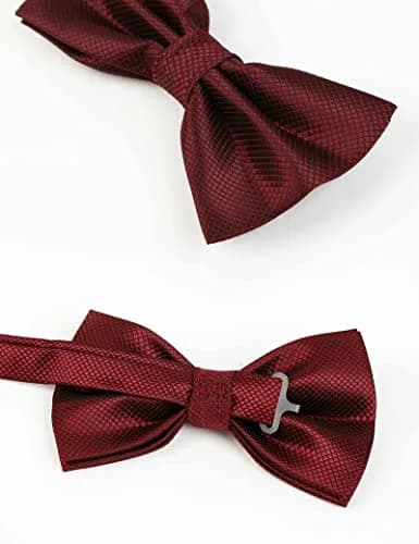 Alizeal Mens Solid Mini Squares Formal Bow Tie 12cm x 6cm | Adjustable Strap 28-52cm thumbnail 3