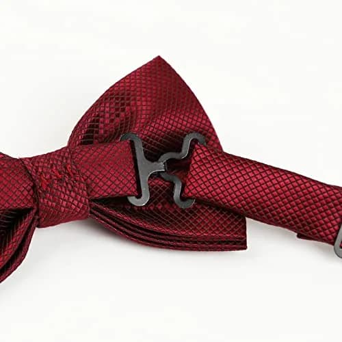 Alizeal Mens Solid Mini Squares Formal Bow Tie 12cm x 6cm | Adjustable Strap 28-52cm thumbnail 4
