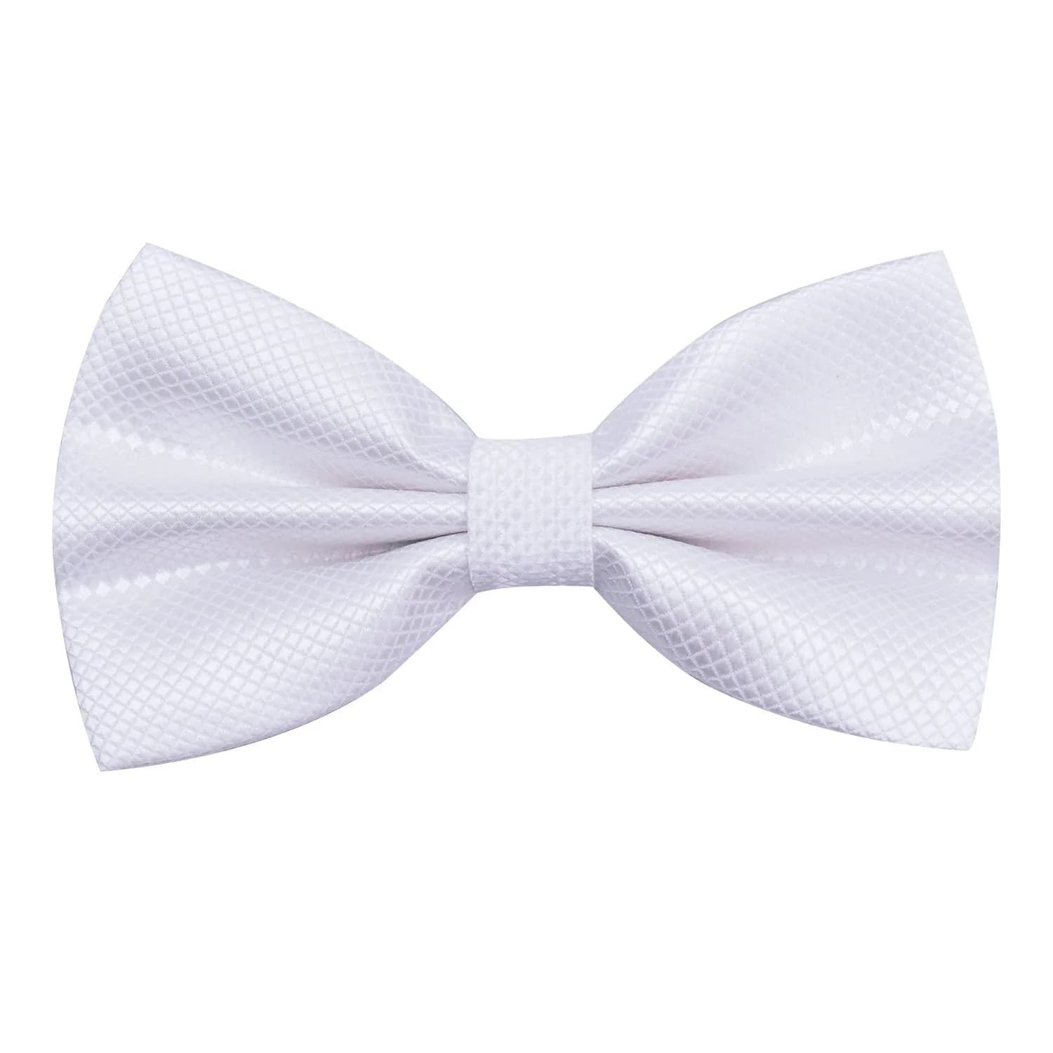 Alizeal Mens Solid Mini Squares Formal Banded Bow Ties (White) | Adjustable Strap, Wrinkle-Resistant - main product image
