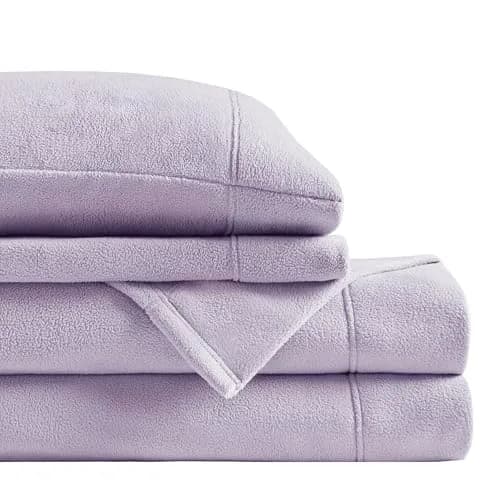 True North by Sleep Philosophy Micro Fleece Sheets Twin Size Bed Set 3 Piece Lavender | Ultra-Soft Cozy Winter Bedding thumbnail 1
