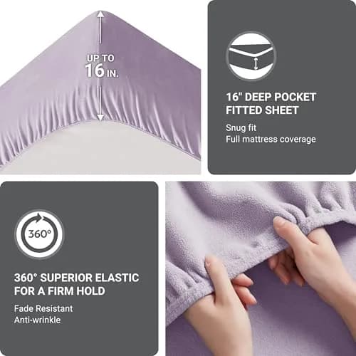 True North by Sleep Philosophy Micro Fleece Sheets Full Size Bed Set 4 Piece | Cozy Warmth & Softness thumbnail 4