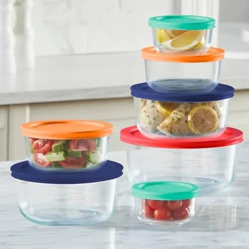 Pyrex Simply Store 7-Pack Glass Food Storage Containers Set with Lids 1.9L (7-Cup) | Airtight & Leak-Resistant for Kitchen & Pantry thumbnail 2
