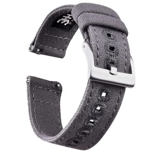 Ritche 22mm Canvas Watch Band Replacement | Quick Release, Vintage Style, Breathable Cotton (160mm) | Suitable for Men & Women thumbnail 1