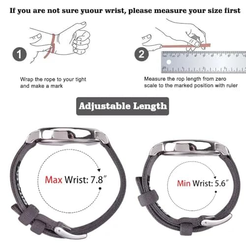Ritche 22mm Canvas Watch Band Replacement | Quick Release, Vintage Style, Breathable Cotton (160mm) | Suitable for Men & Women thumbnail 5