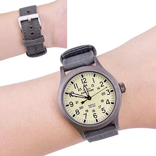 Ritche 22mm Canvas Watch Band Replacement | Quick Release, Vintage Style, Breathable Cotton (160mm) | Suitable for Men & Women thumbnail 6