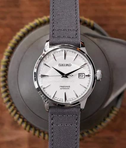 Ritche 22mm Canvas Watch Band Replacement | Quick Release, Vintage Style, Breathable Cotton (160mm) | Suitable for Men & Women thumbnail 2