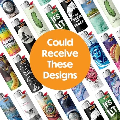BIC Pocket Lighter Special Edition Favorites Collection Assorted Designs 50 Count | Long-lasting, Child-Resistant, Unique Styles thumbnail 2