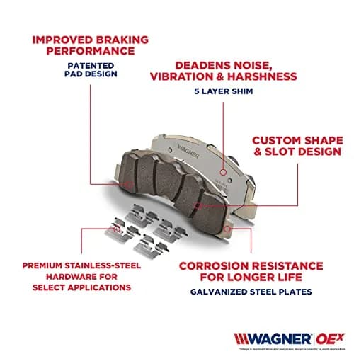 Wagner OEX785 Disc Brake Pad Set Premium Ceramic | Longer Life & Cooler Operation thumbnail 5