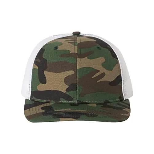Richardson Unisex Green Camo/White Trucker Baseball Cap - One Size - main product image