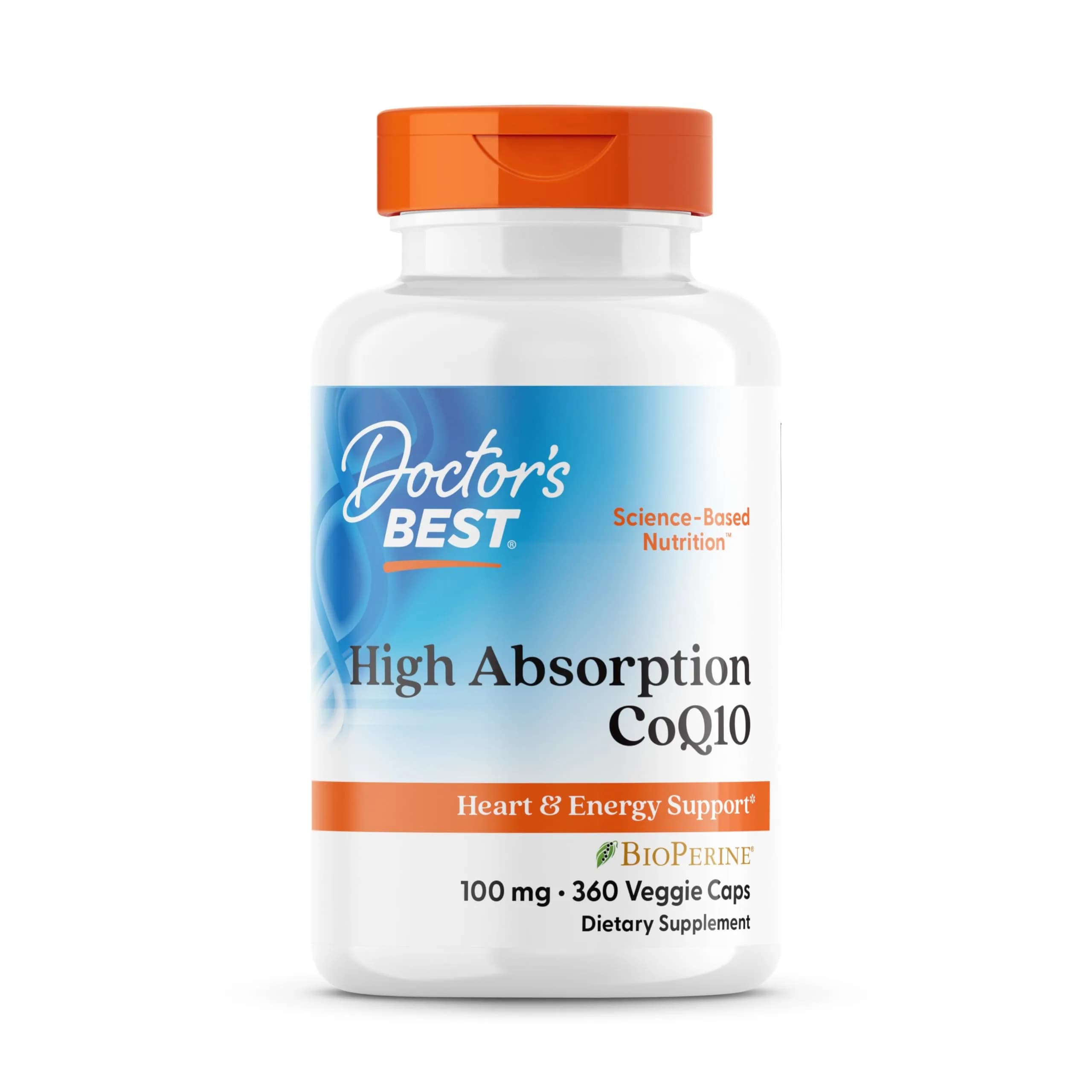 Doctor's Best High Absorption CoQ10 with BioPerine 100 mg 360 Veggie Capsules | Heart Health & Energy Production — No Color