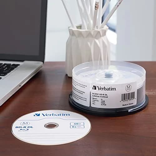 Verbatim M DISC BD-R DL 50GB 8X with Branded Surface | 25pk Spindle, White thumbnail 3