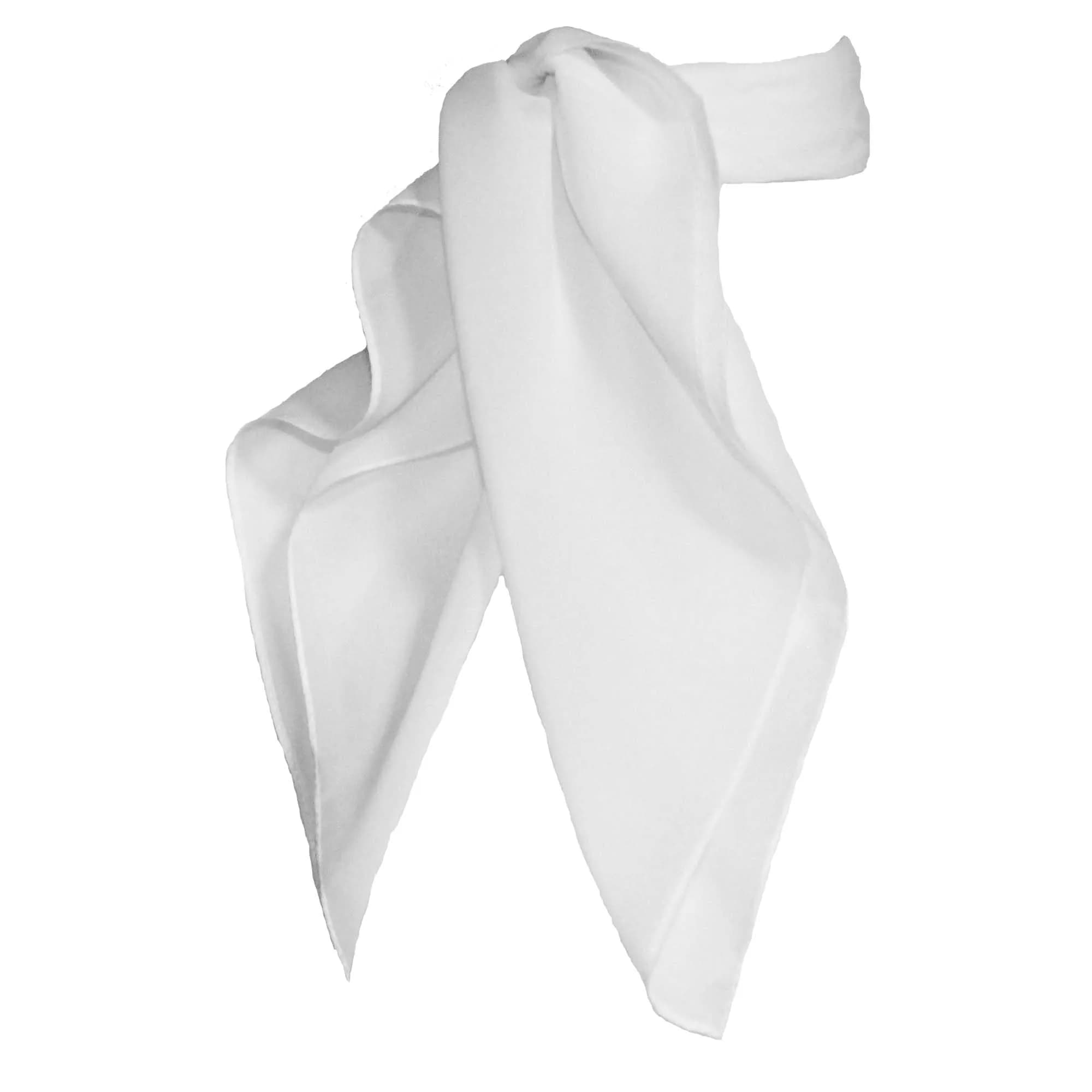 Hip Hop 50's Shop White Scarf | Vintage 23" Square Chiffon Accessory — White