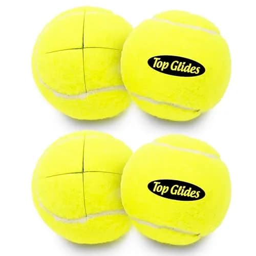 Top Glides Precut Walker Tennis Ball Glides - Yellow - 2 Pairs | Durable Rubber Replacement for Walkers thumbnail 1