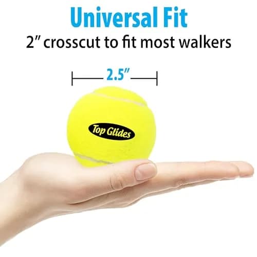 Top Glides Precut Walker Tennis Ball Glides - Yellow - 2 Pairs | Durable Rubber Replacement for Walkers thumbnail 4