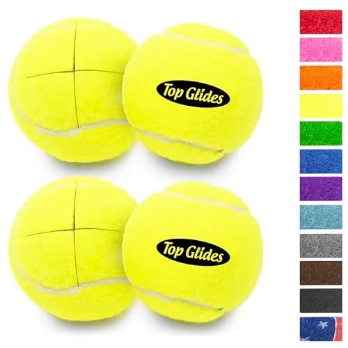 Top Glides Precut Walker Tennis Ball Glides - Yellow - 2 Pairs | Durable Rubber Replacement for Walkers thumbnail 6
