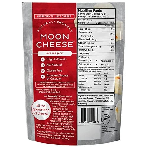 Moon Cheese Pepper Jack 2 OZ Gluten Free | High Protein Cheese Snack, No Refrigeration Needed thumbnail 2