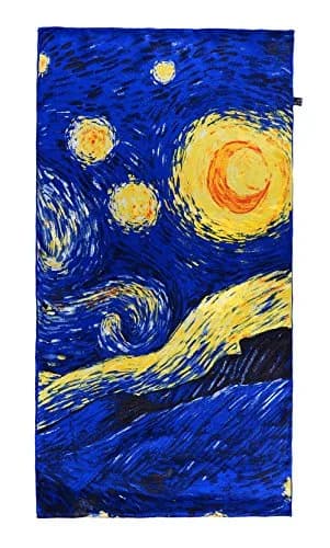 Salutto Women 100% Silk Scarves Van Gogh Starry Night | Artistic Silk Accessory for Women thumbnail 3