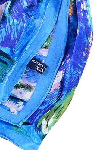 Salutto Women 100% Silk Scarves PaintedLotus Pond Scarf | Floral Artwork on Silk Charmeuse thumbnail 4