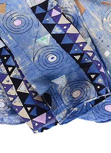 Salutto Blue Silk Scarf | Van Gogh Painted Art, 60x16.5in, Perfect for Elegant Occasions thumbnail 4