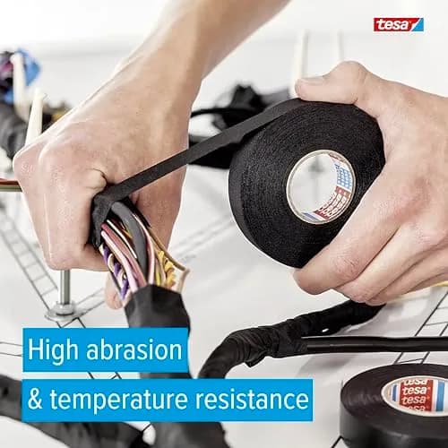 tesa 51036 PET Cloth Automotive Wire Harness Tape 19mm x 25m (0.75" x 27yds) | High-Performance Abrasion Protection thumbnail 2