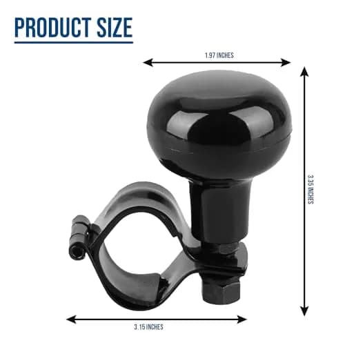 Zento Deals Black Steering Wheel Spinner in India | Universal Fit Power Handle (15 inches) thumbnail 3