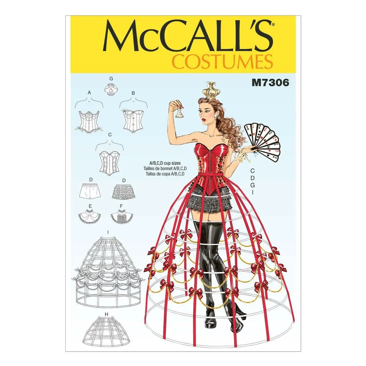 McCall's Patterns M7306 Corsets, Shorts, Collars, Hoop Skirts & Crown, A5 (6-8-10-12-14) | Sewing Pattern for Indian Consumers — A5 (6-8-10-12-14)