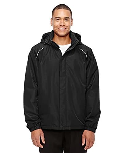Ash City Core 365 Mens Profile Fleece-Lined All-Season Jacket (Medium, Black) | Water-Resistant, Thermal, Hooded thumbnail 1