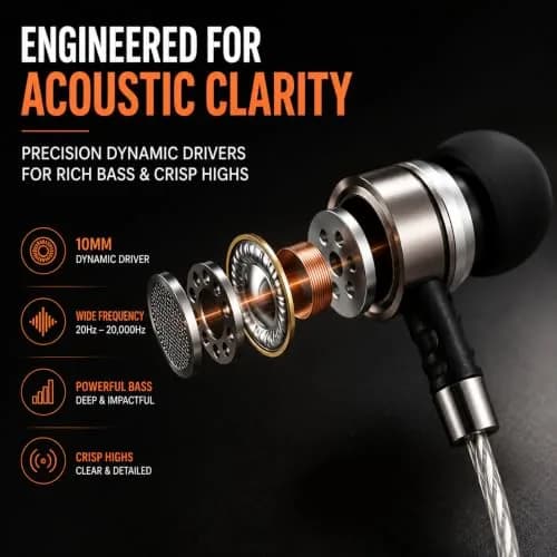 Sephia SP3060 Wired In-Ear Headphones with 10mm Neodymium Drivers, 1.2m Cord, 3.5mm Jack | Bass Driven Audio for Music & Calls thumbnail 6