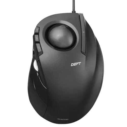 ELECOM DEFT Trackball Mouse Wired Finger Control 8-Button Function 94.7mm x 124.4mm x 47.9mm thumbnail 1