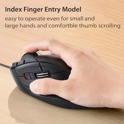 ELECOM DEFT Trackball Mouse Wired Finger Control 8-Button Function 94.7mm x 124.4mm x 47.9mm thumbnail 2