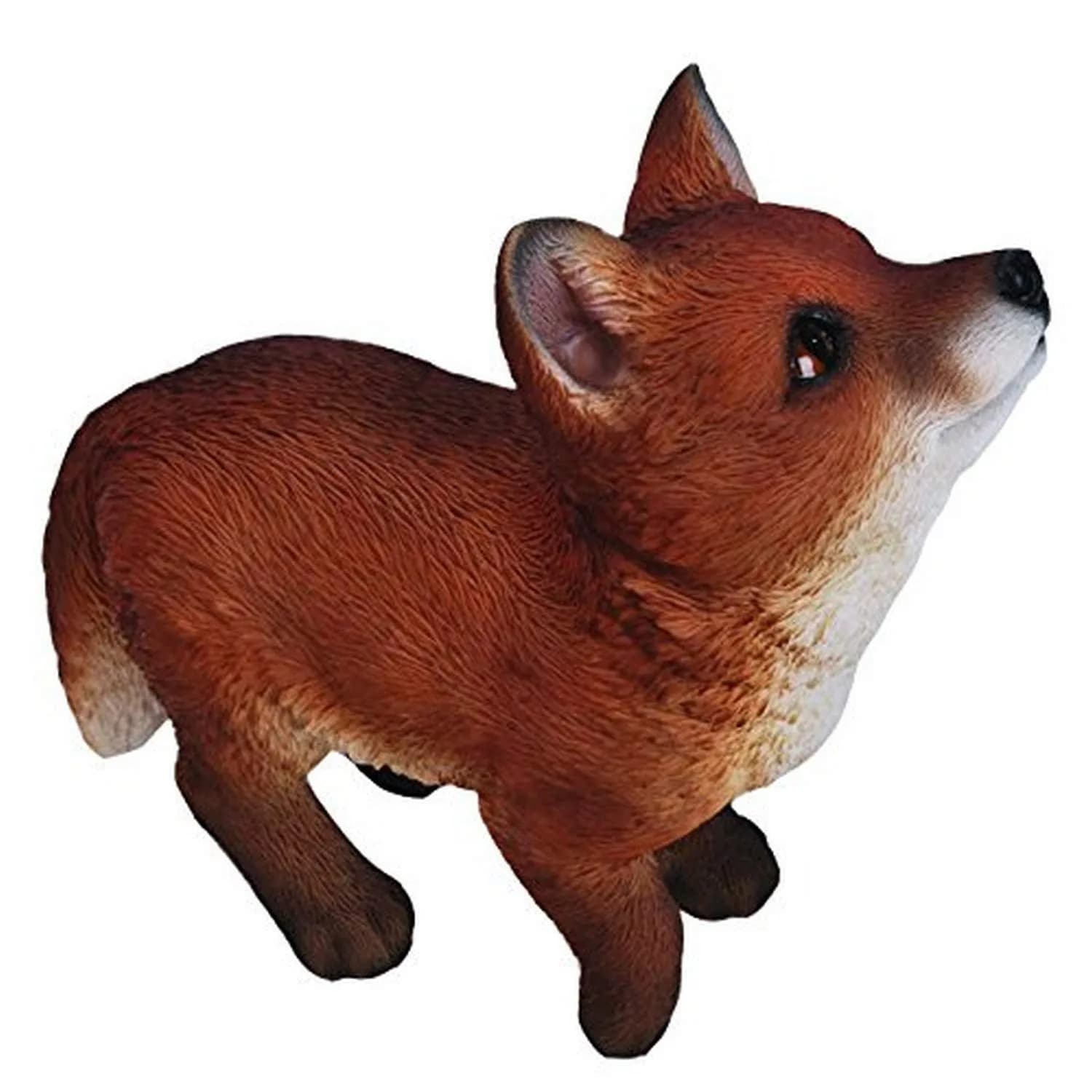 HI-LINE Standing Fox Garden Statue 8.75" | Realistic Polyresin Outdoor Decor — Brown