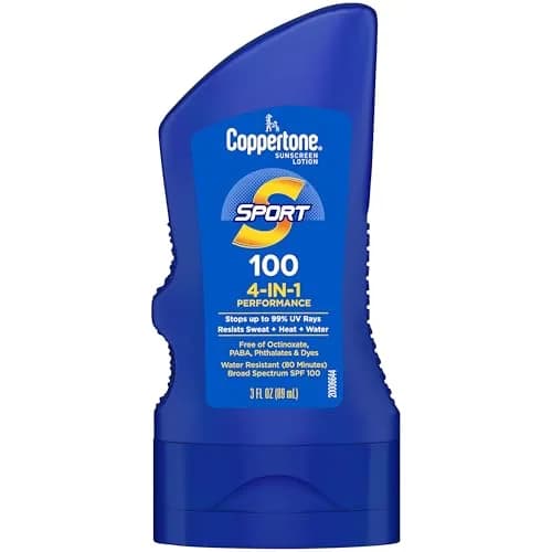 Coppertone Sport SPF 50 Sunscreen Lotion 198ml (7 Fl Oz) | Water Resistant 80 Min — 3 Fl Oz / SPF 100