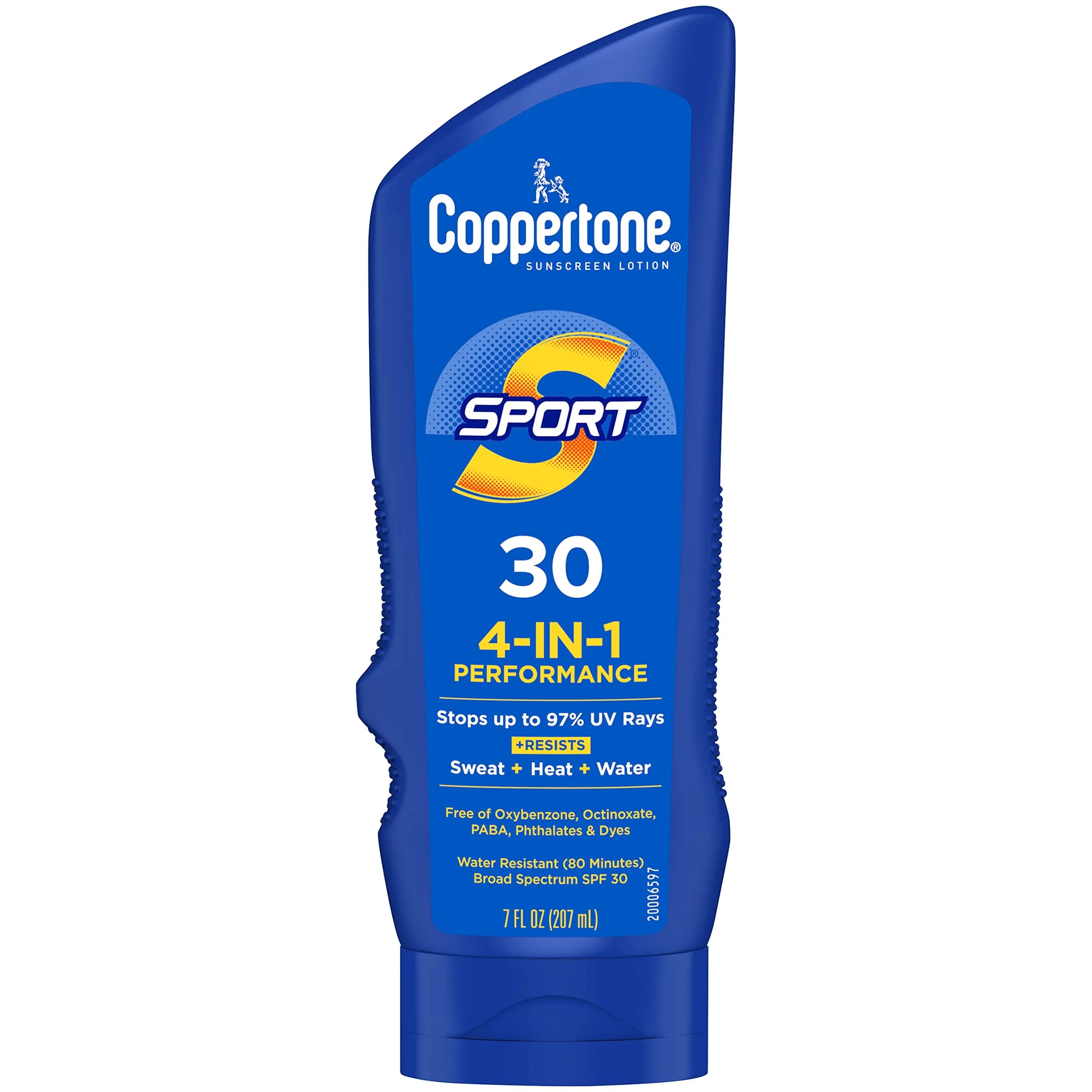 Coppertone Sport SPF 30 Lotion, Water Resistant Sunscreen, 7 Fl Oz (198 ml) | Protects Against 98% of UV Rays - main product image