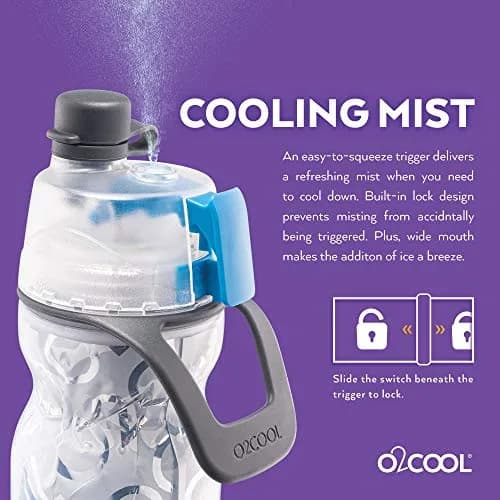 O2COOL Mist N Sip 20 oz (591 ml) Misting Reusable Sports Water Bottle Patriot | Keeps Cold 50% Longer thumbnail 4