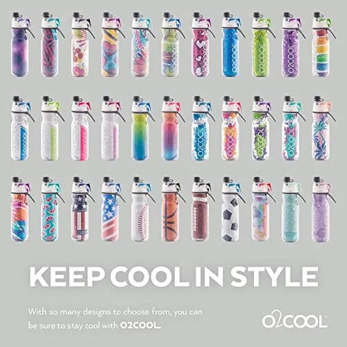 O2COOL Mist N Sip 20 oz Misting Sports Reusable Water Bottle Baseball | Insulated, BPA-Free, Leak-Proof thumbnail 5