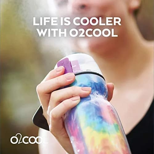 O2COOL Mist N Sip 20 oz Misting Sports Reusable Water Bottle Baseball | Insulated, BPA-Free, Leak-Proof thumbnail 6