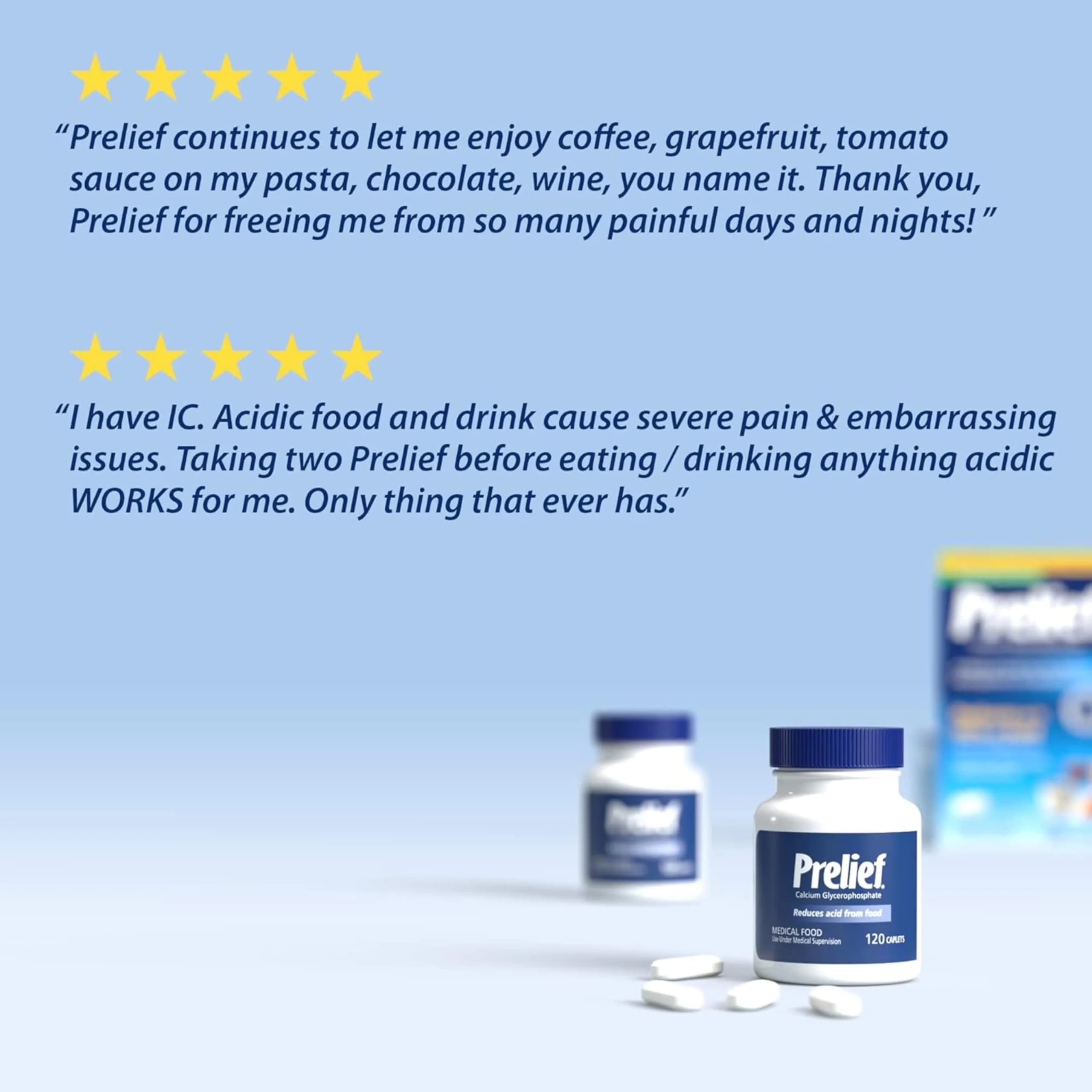 PRELIEF Acid Reducer Caplets Dietary Supplement 120 Count | Drug-Free Calcium Supplement for Heartburn Relief - view 4