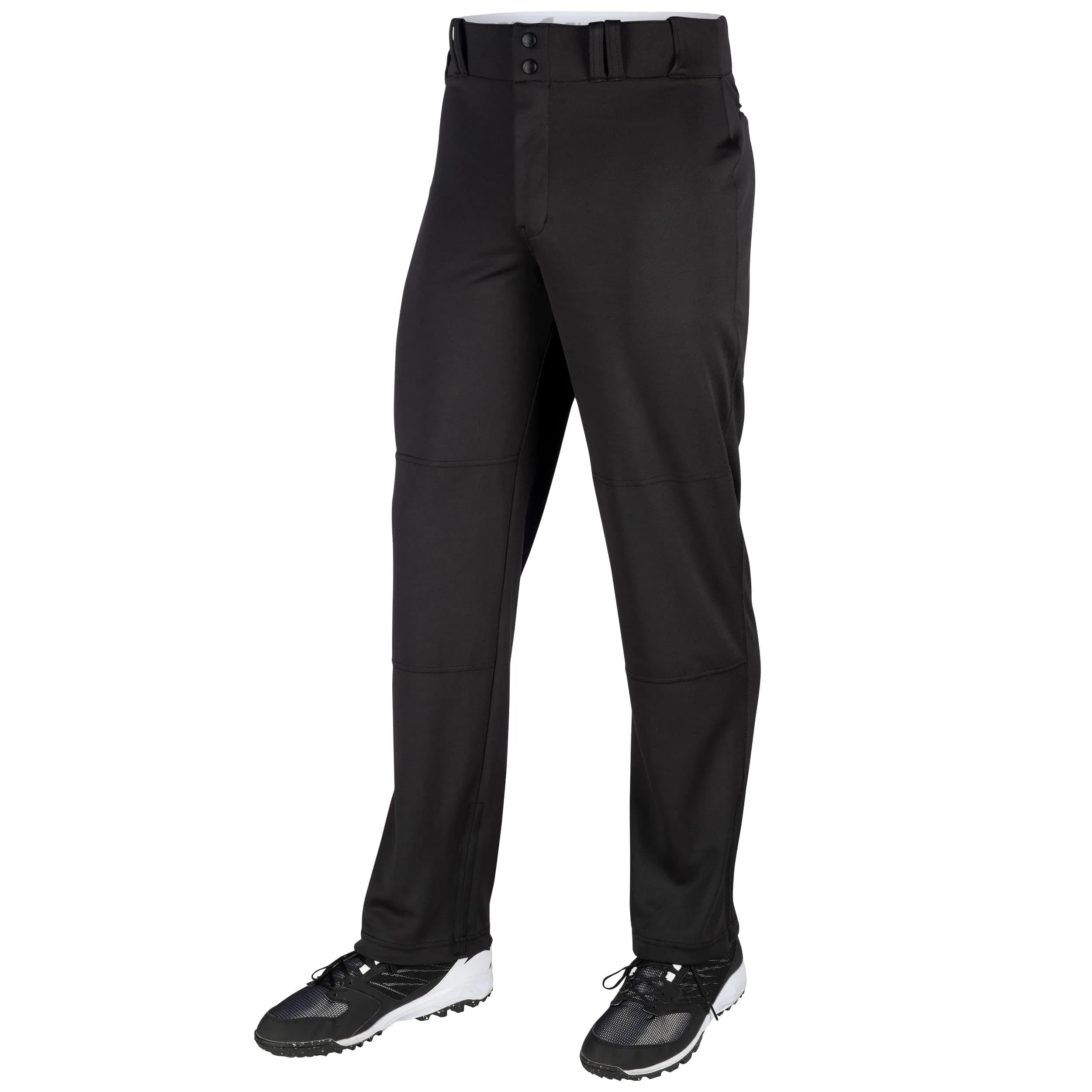 Champro Adult Triple Crown OB Open-Bottom Loose-Fit Baseball Pant in Solid Color with Adjustable Inseam and Reinforced Sliding Areas, Black, Large - main product image