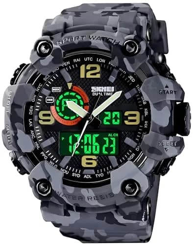 Gosasa Men's Multi-Function Military Sports Watch 51mm (2.01 in) | Dual Time Analog-Digital Alarm Chronograph thumbnail 1