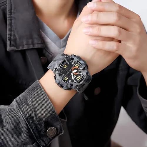 Gosasa Men's Multi-Function Military Sports Watch 51mm (2.01 in) | Dual Time Analog-Digital Alarm Chronograph thumbnail 2