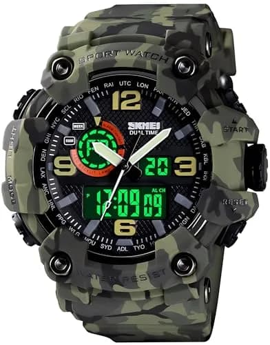 Gosasa Men's Large Face Outdoor Sports Watch 56mm (2.2in) | Dual Time Analog-Digital Display thumbnail 1